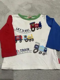 列車デザイン 長袖カットソー