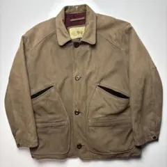 90s CHEVIGNON ヌバックレザーカーコート　本革　牛革　ヴィンテージのサムネイル