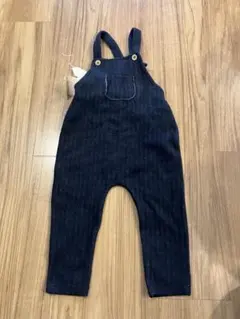 PLAY UP ダークブルー ストライプオーバーオール