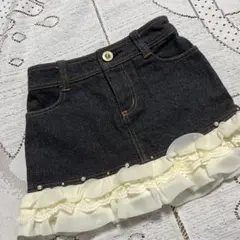 美品♡メゾピアノ♡フリル付きデニムスカート ♡110cm