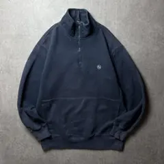 NAUTICA ハーフジップ　ワンポイント刺繍　ストリート　アメカジ　紺　M