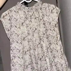 花柄 ブラウス ベージュ/ブラウン