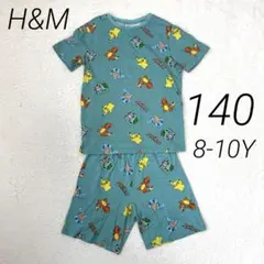 H&M ポケモン　パジャマ　ルームウェア　半袖セットアップ　140 グリーン