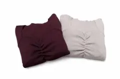 新品 春物 リブトップス 2色セット Mサイズ スクエアネック ハートネック