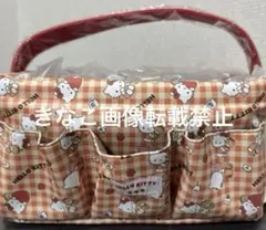 新品♡ハローキティ　オレンジ　レッド　赤　仕切り付収納ケース　レトロ　収納ケース