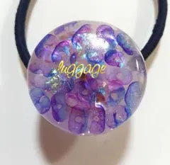 レジン ヘアゴム パープル ブルー ハンドメイド クリア 夏祭り