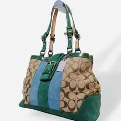 ✨レア✨コーチ　トートバッグ　ワンショルダー　シグネチャー　キャンバス×スエード