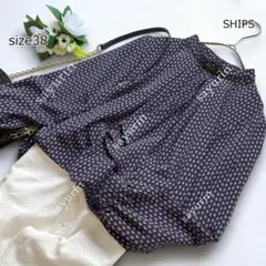 プリントタイブラウス　size38　SHIPS