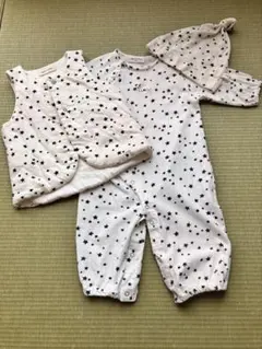 センスオブワンダー 新生児 ロンパース 50cm～70㎝ 星柄&帽子&ベスト