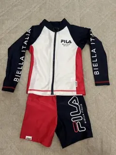 【着画あり】FILA UVカット長袖ラッシュガードセット 110