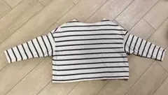 GU ジーユー　ホワイト/ブラックストライプ Mサイズ 長袖Tシャツ