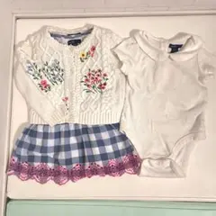 ☆★80 baby GAP ワンピース ロンパース カーディガン チェック★☆