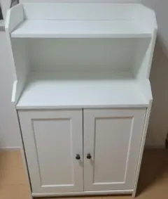 ホワイト木製ガラス扉キャビネットIKEA HAUGA ハウガ コレクション