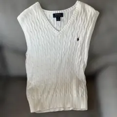 Polo Ralph Lauren XL ホワイト Vネック ニットベスト
