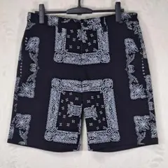 ROSHELL ロシェル バンダナ柄 ショートパンツ ハーフパンツ 黒のサムネイル