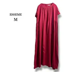 【ESSEME】エシーム　半袖マキシワンピース　ワインレッド　体型カバー　M