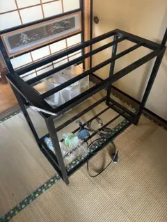 大型水槽用黒金属水槽台・LEDライト付き　まるちゃん様専用