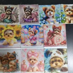 NO.26 パネル生地１０枚ヨーキ18cm✕18cm、16.5cm✕15.5cm