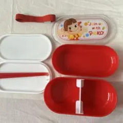 不二家 ペコちゃん 2段弁当箱 箸付きのサムネイル
