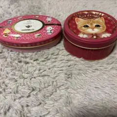 モロゾフ ショコラな猫 空き缶(中身無し)とどうぶつの森空き缶(中身なし)