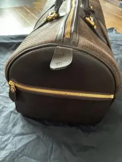 印傳屋 ブラウンレザー ボストンバッグ 中型