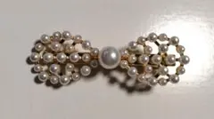 SHEIN　パール　リボン　ヘアクリップ
