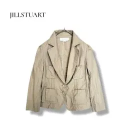 ジルスチュアート S テーラードジャケット ベージュ 綿80%麻20% 無地