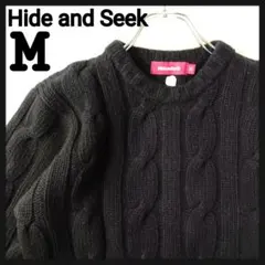 【希少人気】ハイドアンドシーク♣フィッシャーマンウールニット　ケーブル編み　M