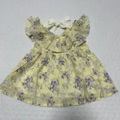 【美品】petit main フラワープリントチュニック 100cm