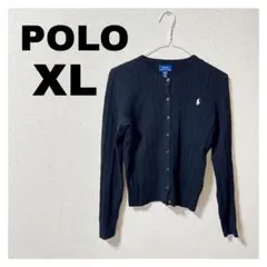【美品】POLO RALPH LAUREN ニット カーディガン 黒 XL