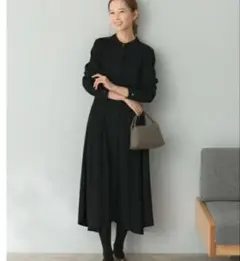 アーバンリサーチROSSO◎イレギュラーヘムラインワンピース//ブラック