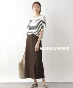GLOBAL WORK ウツクシルエットＩラインスカート
