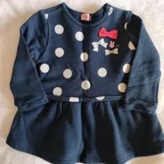 ネイビー 水玉模様 ワンピース 80サイズ