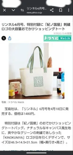 リンネル　6月号　付録のみ