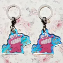 クレヨンしんちゃん ぷっくり アクリル めじるしアクセサリー ワニ山さん 2点