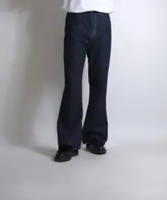 confirm ヴィンテージライク レトロ ブーツカット デニムフレアパンツ L