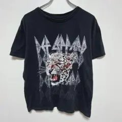 デフ・レパード　バンドTシャツ　レオパードグラフィックプリント　ミュージックT