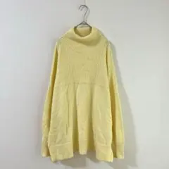 4405 elgna ニット　長袖　タートルネック　イエロー　４４　３Ｌ