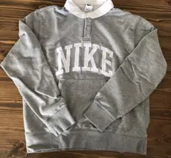 【美品】NIKE ナイキ 襟付き スウェット XLサイズ トレーナー グレー