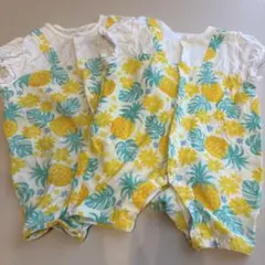 ベビー服 ツーウェイオール 2枚セット パイナップル　双子のサムネイル