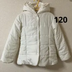 ホワイト フード付きダウンコート