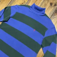 80sVTG POLO RALPH LAUREN 太ボーダータートル アメリカ製