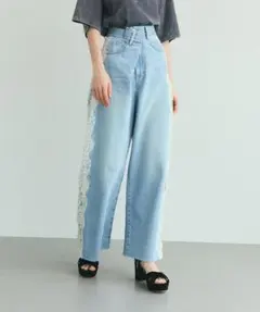 グレースコンチネンタル⭐︎サイドレースデニムパンツ36のサムネイル