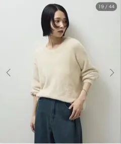 シャギークルーネックニットプルオーバー