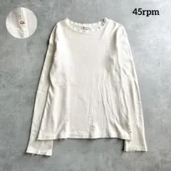 【45rpm】長袖カットソー コットン100% サイズ3 ベージュ R刺繍のサムネイル