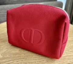 【美品】Dior ディオール コスメポーチ 赤 CDロゴ