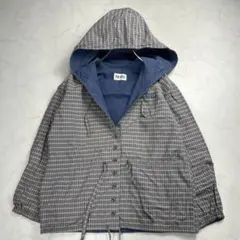 美品 ピンクハウス チェックパーカー コーデュロイ フード 紺 白秋冬ジャンパー 美品 ピンクハウス チェックパーカー コーデュロイ フード 紺 白秋冬