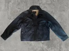 本革 vintage black leather jacket