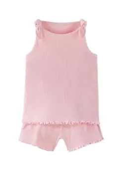 ZARA  kids リブTシャツ&バミューダパンツセット