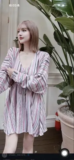 mirror9 Iris onepiece ピンク　Sサイズのサムネイル